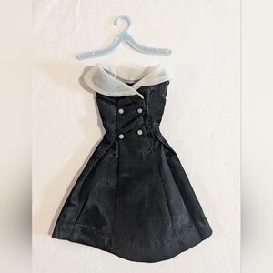 Vtg Barbie After 5 Party Dress Black White Collar *Read
